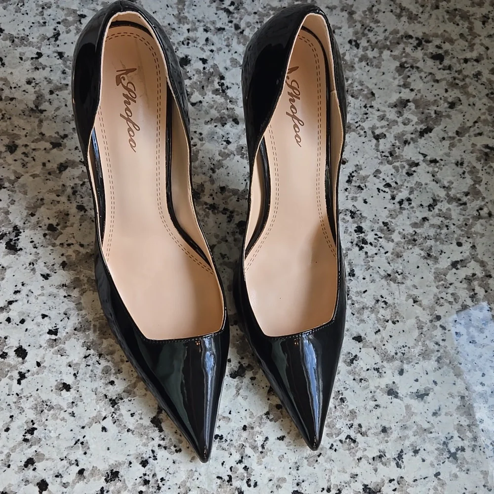 Elegant Black Shofoo Stiletto Heels - Picture 7 of 11